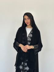 C 2326 Black Lace Abaya