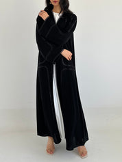 C 2328 Black Sequins Lace Abaya