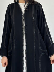 C 2328 Black Sequins Lace Abaya