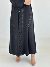 C 2329 Black Lace Abaya