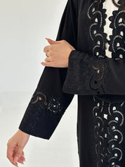 C 2329 Black Lace Abaya