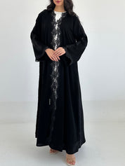 C 2331 Black Lace Abaya