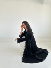 C 2331 Black Lace Abaya