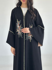 C 2333 Black Beaded Abaya