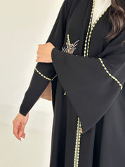 C 2333 Black Beaded Abaya
