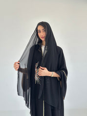 C 2333 Black Beaded Abaya