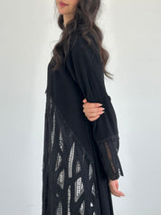 C 2334 Black Lace Abaya