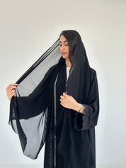 C 2338 Black Lace Abaya