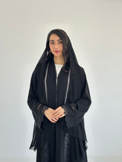 C 2338 Black Lace Abaya