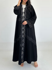 C 2339 Black Lace Abaya
