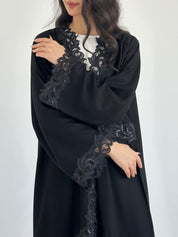 C 2339 Black Lace Abaya