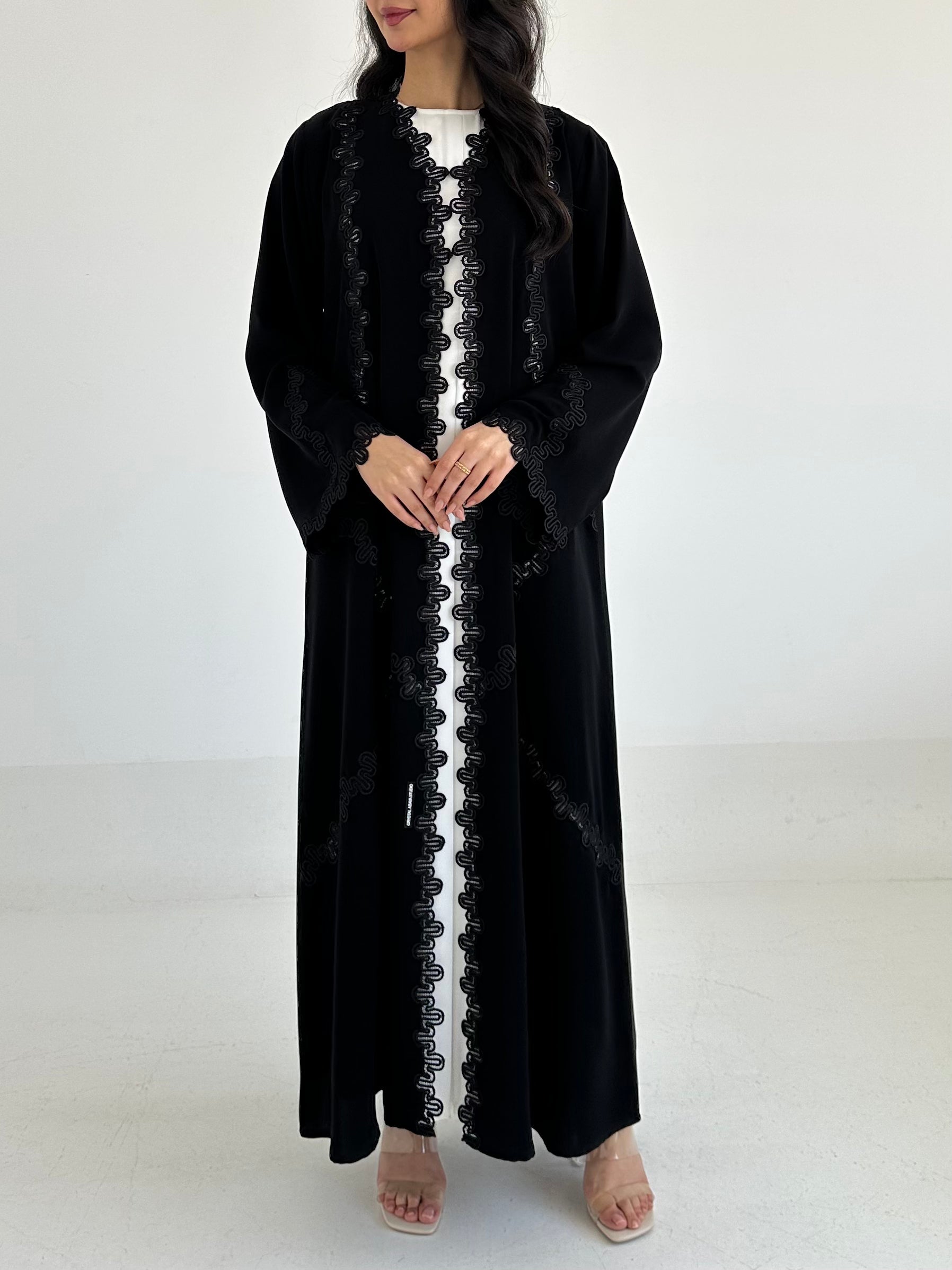 C 2340 Black Lace Abaya