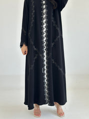 C 2340 Black Lace Abaya