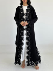 C 2341 Black Lace Abaya