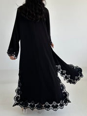 C 2341 Black Lace Abaya