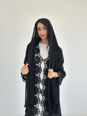 C 2341 Black Lace Abaya