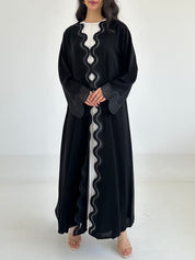 C 2344 Black Lace Abaya