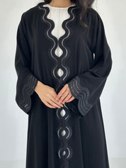 C 2344 Black Lace Abaya