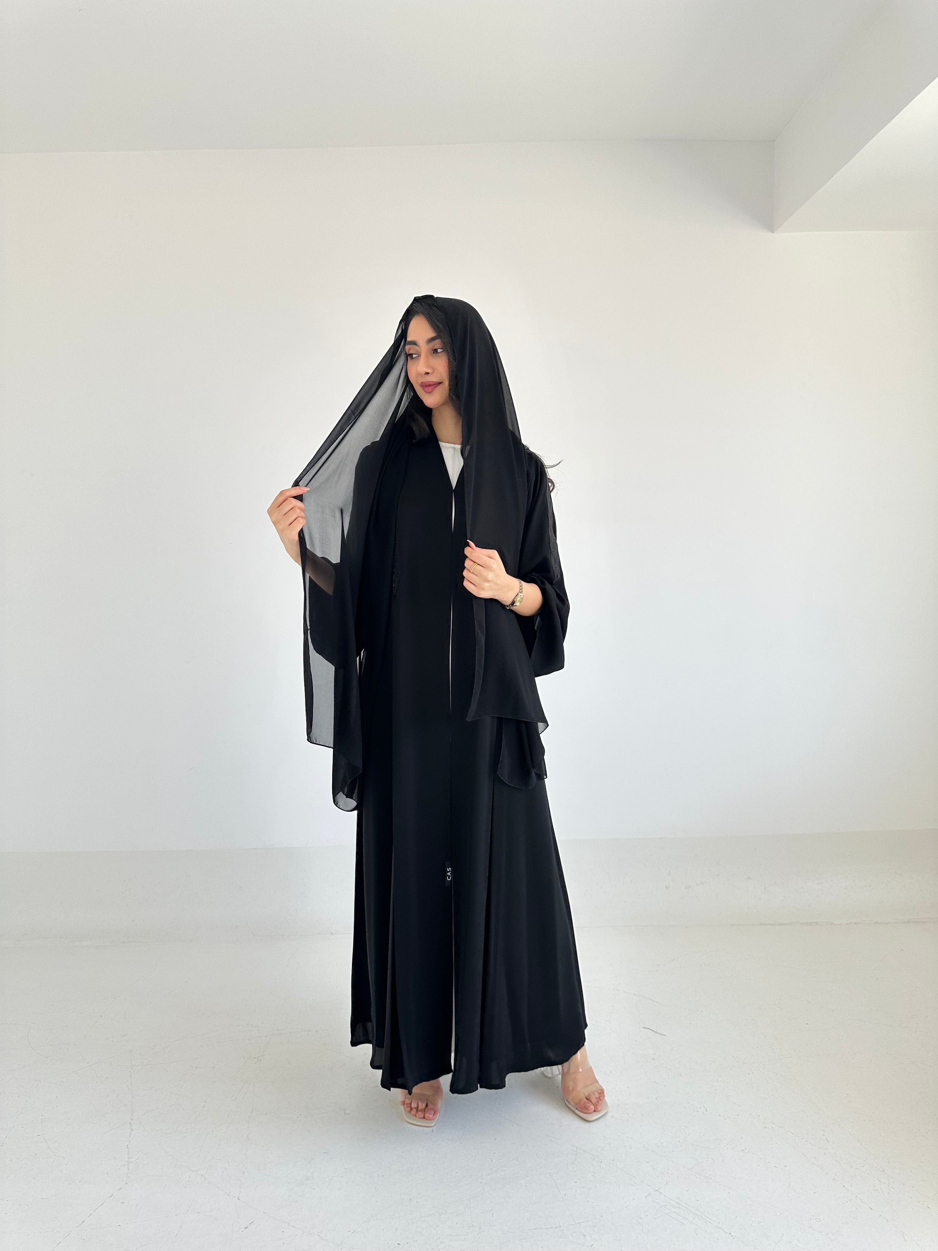 C 2345 Black Lace Abaya