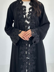 C 2347 Black Lace Abaya