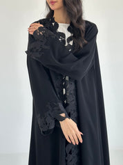 C 2347 Black Lace Abaya