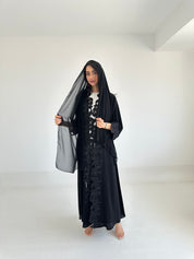 C 2347 Black Lace Abaya
