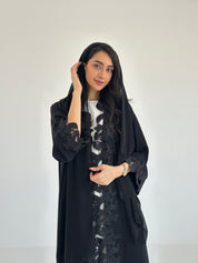 C 2347 Black Lace Abaya