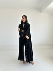 C 2348 Black Sequins Lace Abaya