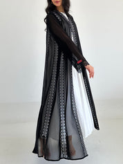 C 2349 Black Lace Abaya