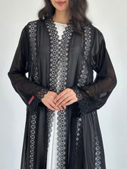 C 2349 Black Lace Abaya