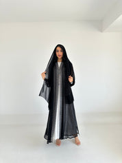 C 2349 Black Lace Abaya