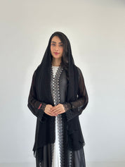 C 2349 Black Lace Abaya