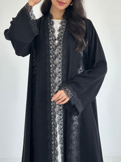 C 2350 Black Lace Abaya