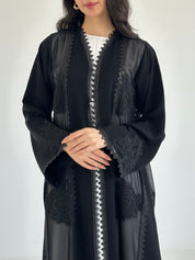C 2351 Black Crystal Lace Abaya