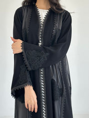 C 2351 Black Crystal Lace Abaya