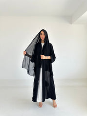 C 2351 Black Crystal Lace Abaya