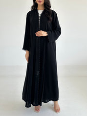 C 2353 Black Lace Abaya