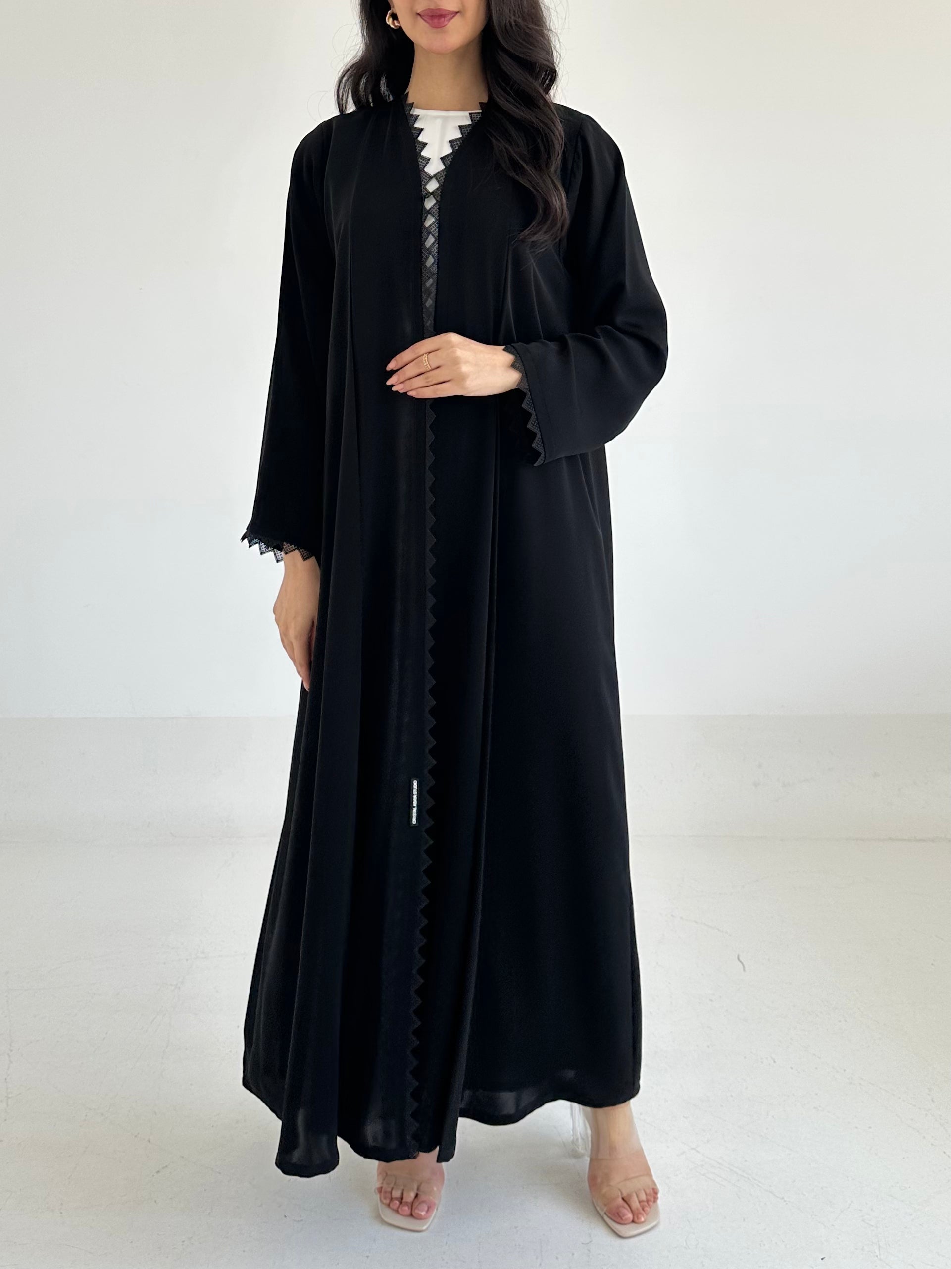 C 2353 Black Lace Abaya