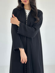 C 2353 Black Lace Abaya