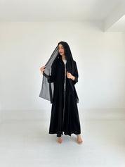 C 2353 Black Lace Abaya