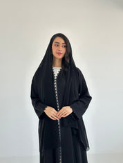 C 2353 Black Lace Abaya
