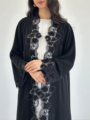 C 2354 Black Lace Abaya