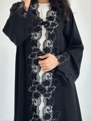 C 2354 Black Lace Abaya