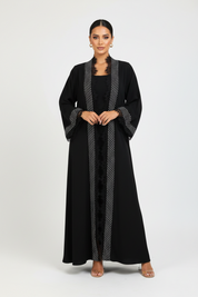 C 2357 Black Polka Lace Abaya