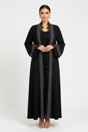 C 2358 Black Polka Lace Abaya