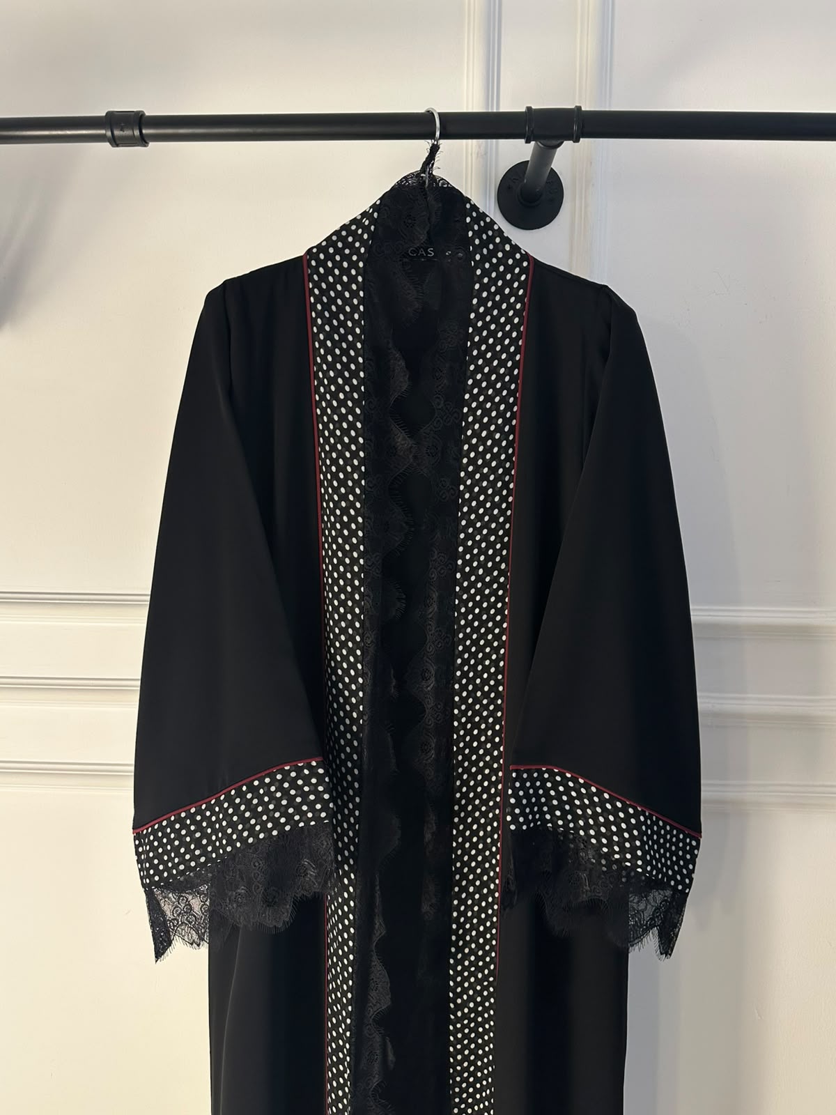 C 2358 Black Polka Lace Abaya