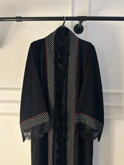 C 2358 Black Polka Lace Abaya