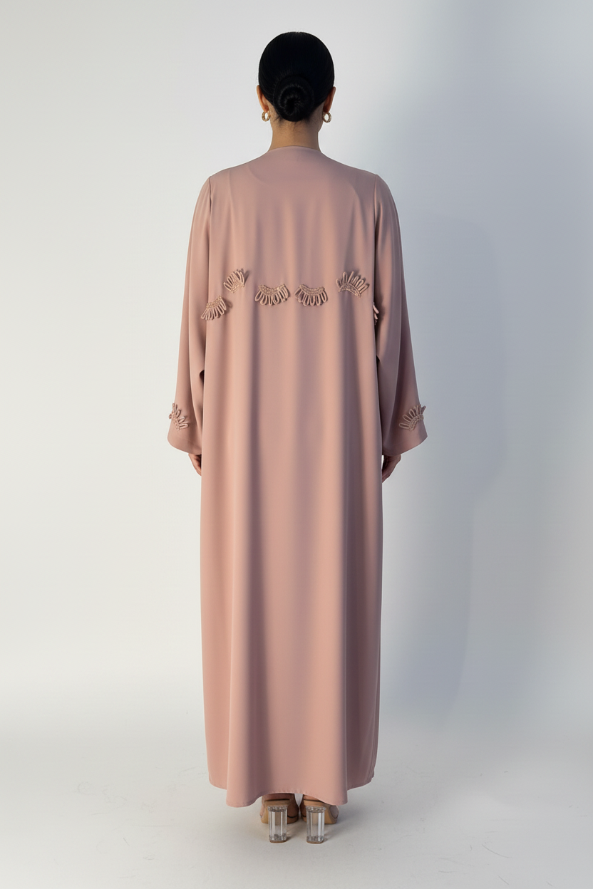 C 2363 Light Pink Abaya - Crepe