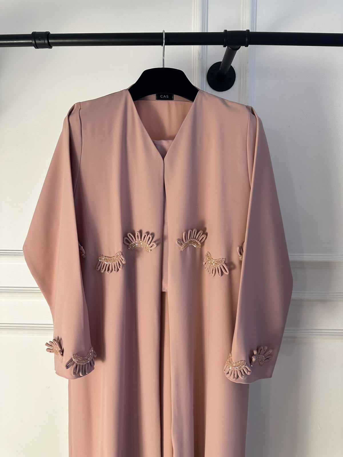 C 2363 Light Pink Abaya - Crepe