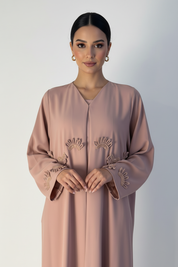 C 2363 Light Pink Abaya - Crepe